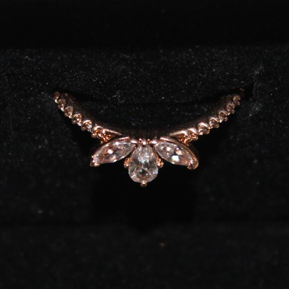 Pandora Sparkling Herbarium Cluster Ring Rose Gold Plated Size 56 (7.5) - Picture 8 of 16